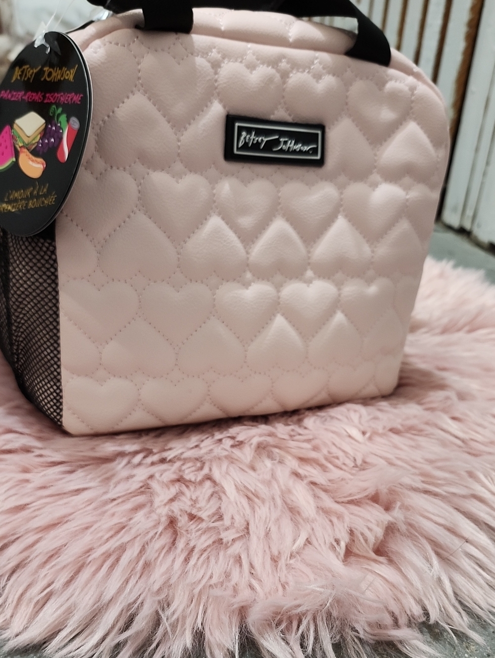 Brand New BETSEY JOHNSON TOP HANDLE DOMED QUILTED PUFFER Insulated Lunch Tote